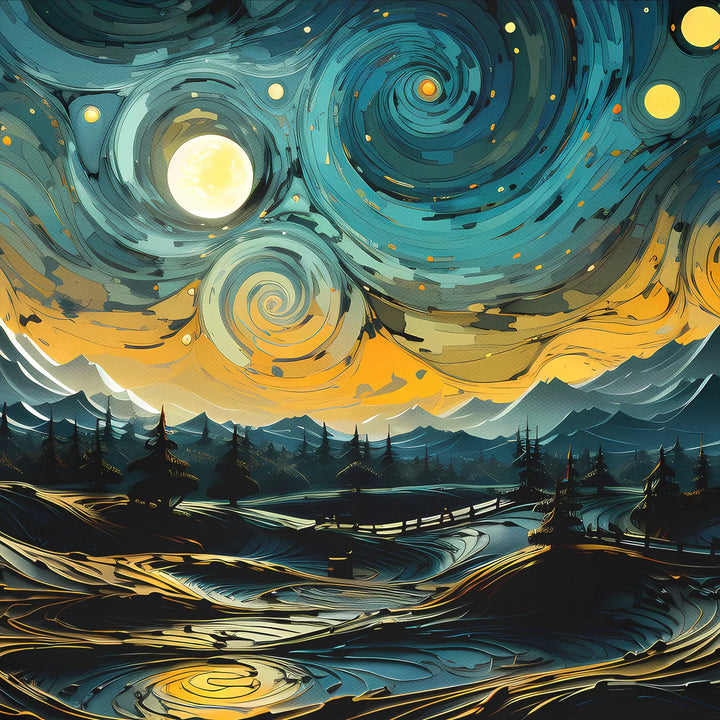 Drawstring Backpack Whirlpools of Night Stars