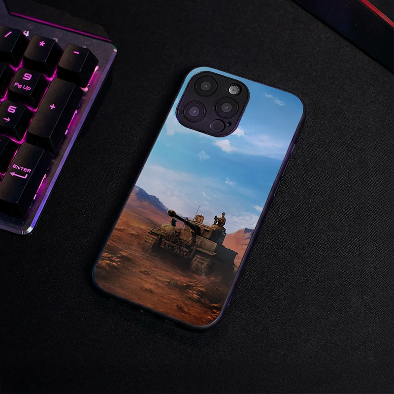 Glass Phone Case Tiger Tank