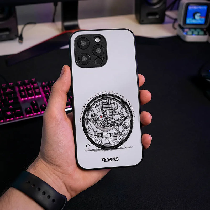Glass Phone Case They See Me Rollin