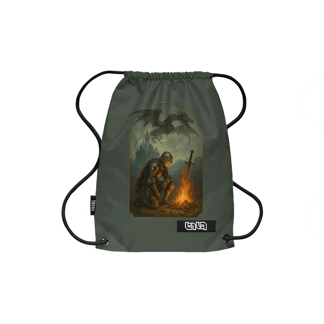 Drawstring Backpack Campfire by the Castle