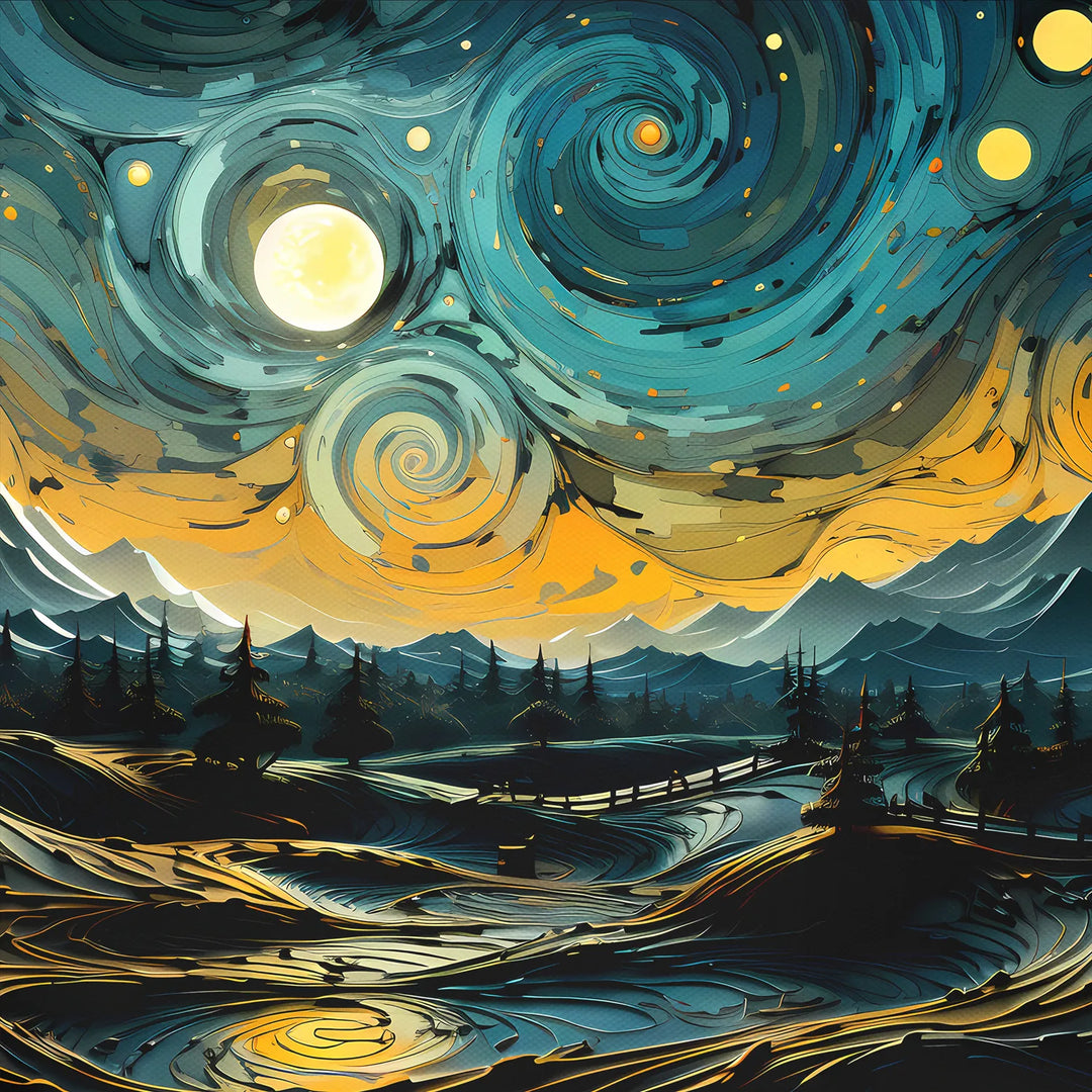 Drawstring Backpack Whirlpools of Night Stars