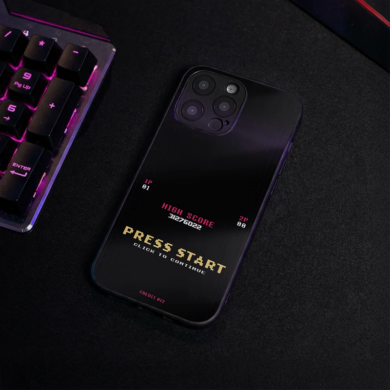 Glass Phone Case Press Start