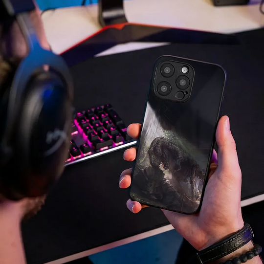 Glass Phone Case T-Rex Echoes Through Time