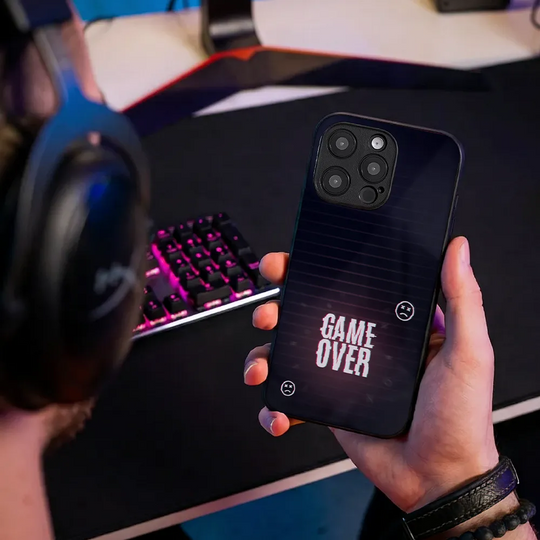 Glass Phone Case Game Over