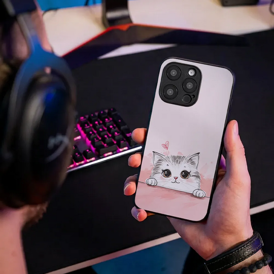Glass Phone Case Kitty Catty