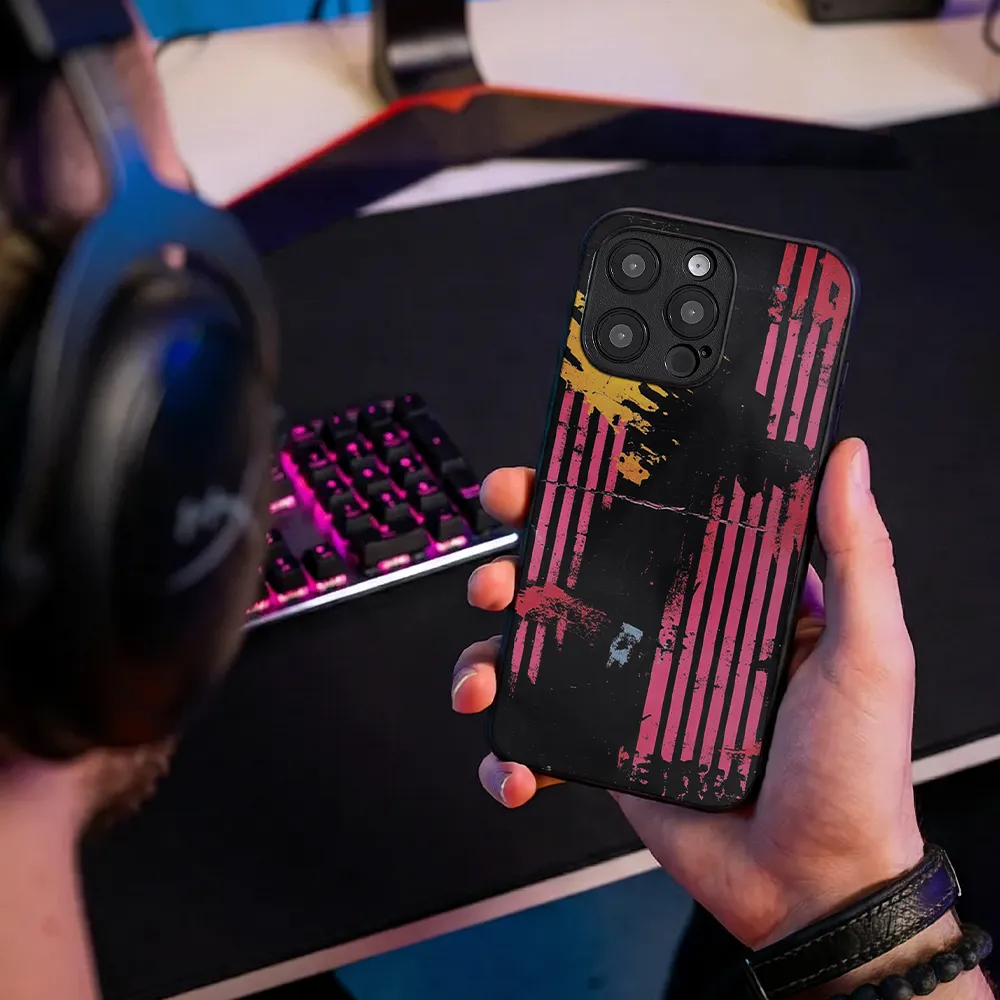 Glass Phone Case Rock ’n’ Roll Texture